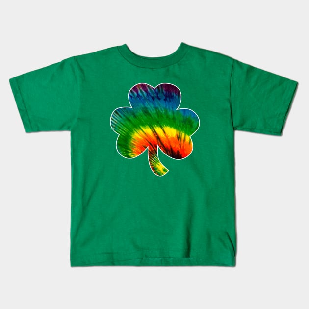 Tie Dye Shamrock Kids T-Shirt by fearcity